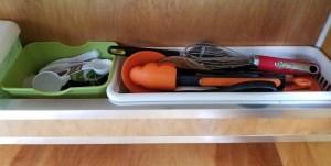 baskets for utensils and other kitchen gadgets