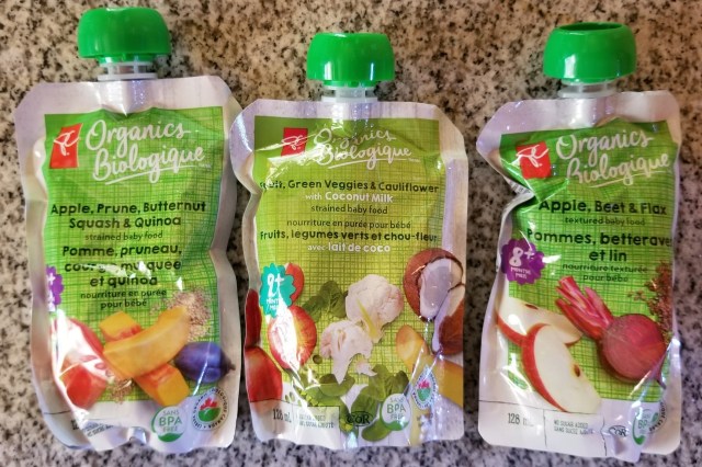 pouches of baby food