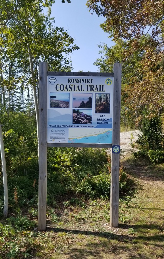 signage for Rossport coastal trail