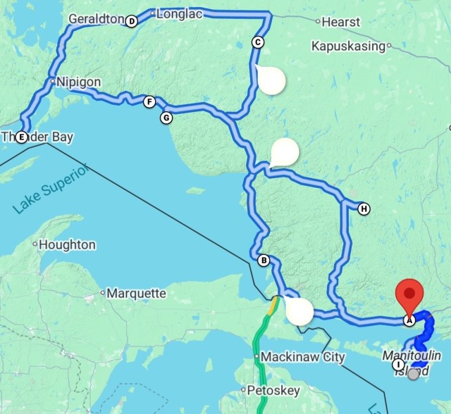 map showing Ontario around and east of Lake Superior