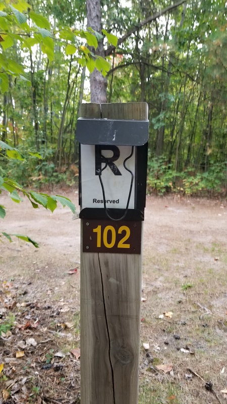 camp site post showing site number