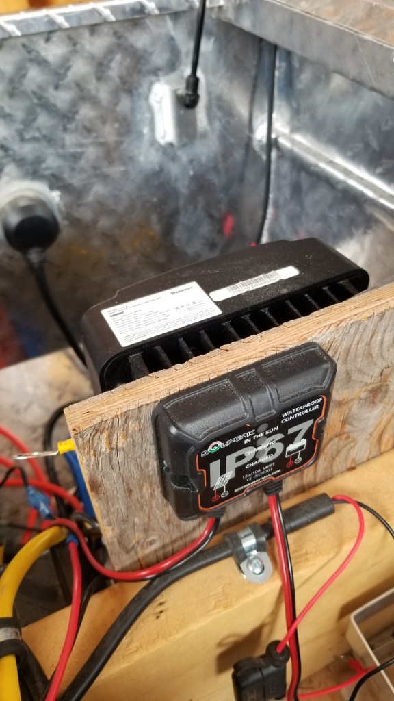 charge controllers inside trailer utility box
