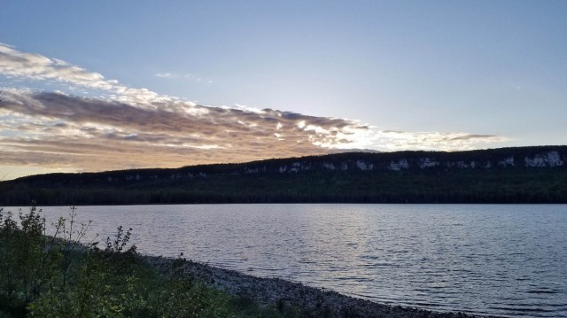 exposed rock cliff bluff at dusk